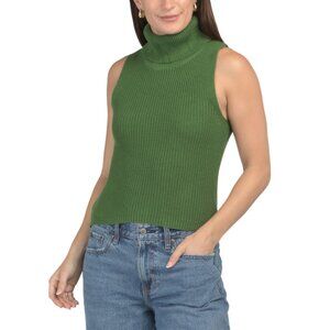 LE LIS Green Turtleneck Sleeveless Top